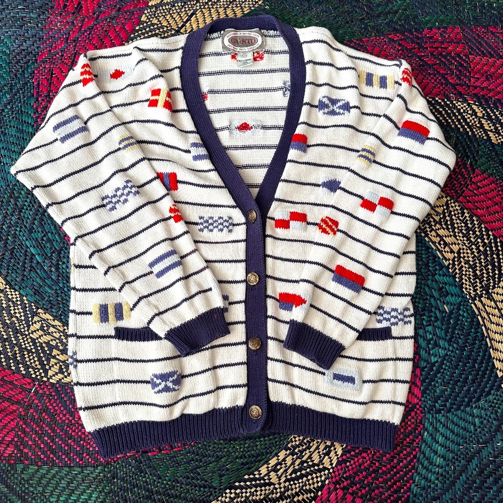 Vintage Nautical Cardigan Size Medium